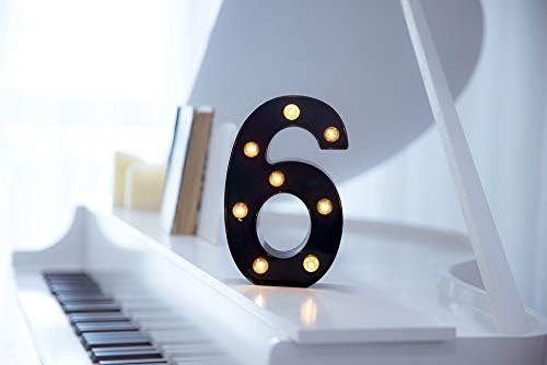 Foaky Black LED Marquee Number Lights Sign Light Up Marquee Number Lights Sign for Night Light Wedding Birthday Party Battery Powered Christmas Lamp Home Bar Decoration - Image 2