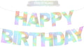 BEISHIDA Pre-Strung Iridescent Happy Birthday Banner Party Sign Decoration by Beishida