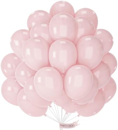 PartyWoo Baby Pink Balloons 50pcs Pastel Light Pale Pink Color 12 Inch by PartyWoo