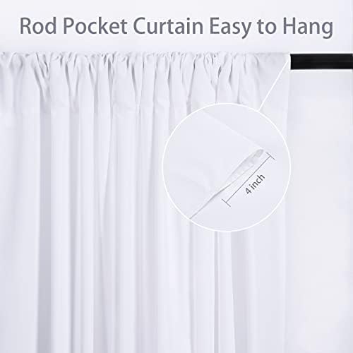 White Backdrop Curtains 30ftx8ft Wedding Polyester Photo Drapes - Image 3