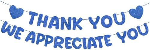 Fulmoon Pre Strung Thank You We Appreciate You Banner, Navy Blue by Fulmoon
