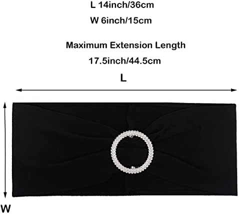 Spandex Chair Sashes Bands, Black, 30PCS - Image 5