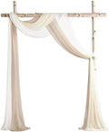 Floroom Wedding Arch Draping Fabric 3 Panels 20Ft Chiffon Fabric Drapes Arbor Drapery Wedding Ceremony Reception Swag Decorations (Nude +Cream +White) by Floroom