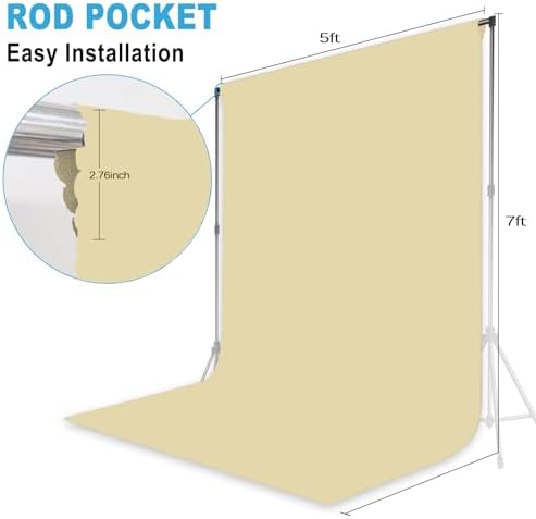 Tan Photography Backdrop for Photoshoot, Fabric, 5x7 FT - Image 6