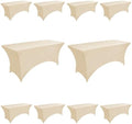 10-Pack 6ft Spandex Table Covers for Rectangle Standard Folding Tables - Wrinkle Resistant Stretch Tablecloths - Ultimate Fitted Table Protector for Parties, Banquet, Wedding by Unknown