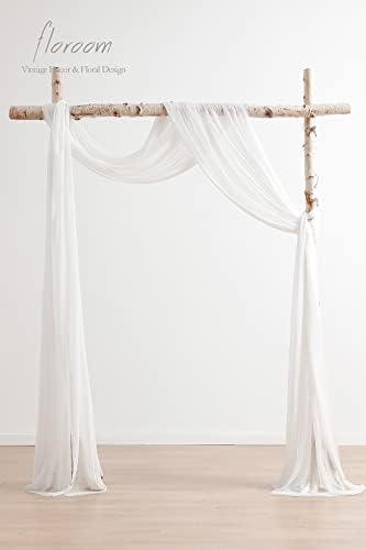 Floroom Wedding Arch Draping Fabric 2 Panels 19Ft White Chiffon Fabric Drapes Arbor Drapery Wedding Ceremony Reception Swag Decorations - Image 2