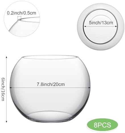 Sawysine 8 Pcs Bubble Bowl Vase Centerpiece 7.8''W X 6.3''H - Image 2