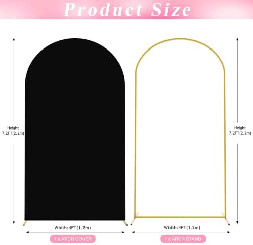 Wokceer 7.2FT Arch Backdrop Stand and Cover Set,Arch Stand with Black Cover - Image 2