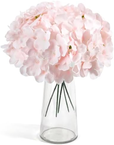 Auihiay 64Pcs Pink Hydrangea Artificial Flowers Bulk, Silk Hydrangeas - Image 3