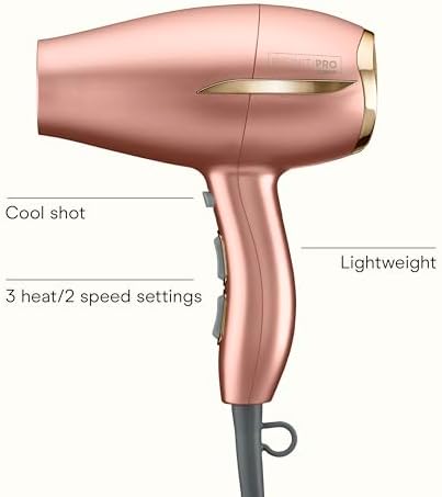 Conair Hair Dryer, INFINITIPRO, Compact, Frizz Free, Dusty Rose - Image 2