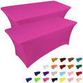 IVAPUPU 2 Pack 8FT Table Cloth for Rectangular Spandex Fuchsia Table Cover by IVAPUPU