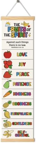 The Fruits of the Spirit Banner, Church Banner, Christian Rustic Hanging Door Flag, Farmhouse Decorations Outdoor Indoor, Church Activity Decor, Bible Lesson, Scripture and Words Decorations by Unknown