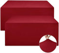 Rectangle Spandex Fitted Tablecloths For Vendor Booths 2 Pcs 72X30 Inch Red by Nasitoshomedecor