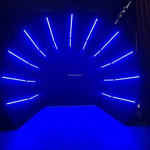 360 Photobooth Backdrop Photo Booth Enclosure Wall Backdrops Customized Logo 8FT Video Selfie Rotating Background with 28 PCS LED Light Stand for Rental Wedding Party - Image 5