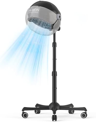TASALON Ionic Hooded Hair Dryer - 1875W Bonnet Dryer with 3 Temperature Settings - Portable Standing Dryer for Home and Salon by TASALON