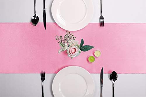 5-Pack Satin Table Runner Pink 12 x 108 inches Long, Table Runners for Wedding, Birthday Parties, Banquets Decorations（5 Pack, 12x108 Inch, Pink） - Image 2