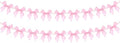 2pcs Pink Bow Garland Banner, Pink Ribbon Bow Party Decorations for Baby Shower Girls Bow Coquette Birthday Party Decor by Haptda