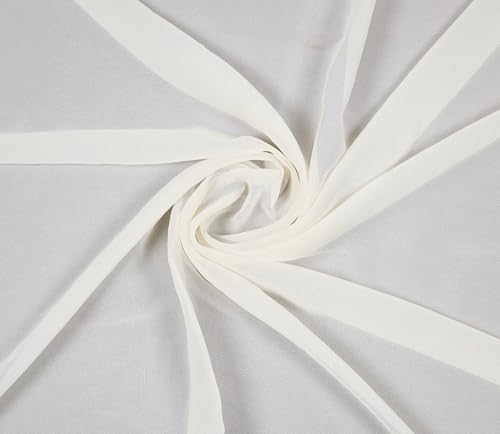 15 Yard Chiffon Fabrics, 44" Wide, Lightweight, Sheer – Ivory - Image 3