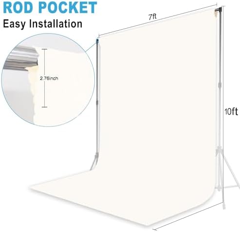 Ivory Photography Backdrop for Photoshoot, Fabric, 7x10 FT - Image 6