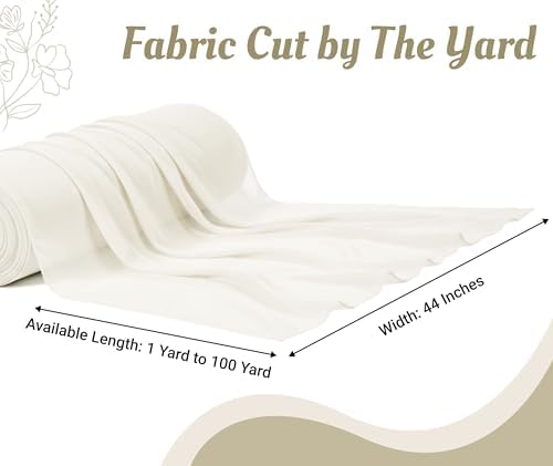 65 Yard Chiffon Fabrics, 44" Wide, Lightweight, Sheer – Ivory - Image 4
