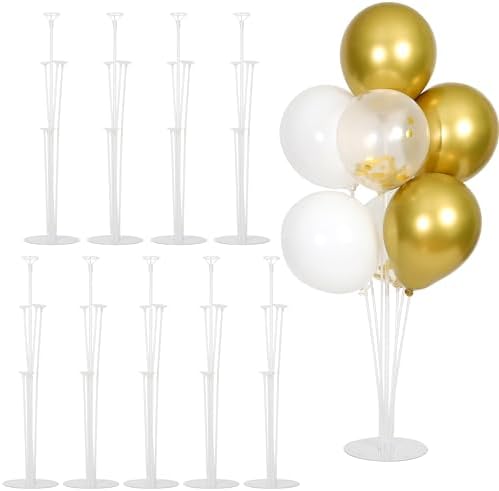 10 Sets Balloon Stand Kit, Balloon Sticks Holder with Base Birthday Wedding Graduation Party Decortaions Table Centerpieces Balloon Arch kit by HPLYEL