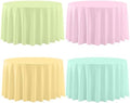 4 Pack Round Pastel Plastic Tablecloth, 84 Inch by EUVBOKW