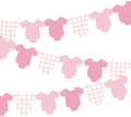 Weysat 2 Pcs Gender Reveal Banner Decorations Pink Plaid Banner by Weysat