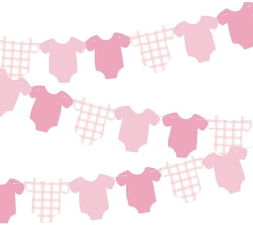 Weysat 2 Pcs Gender Reveal Banner Decorations Pink Plaid Banner by Weysat