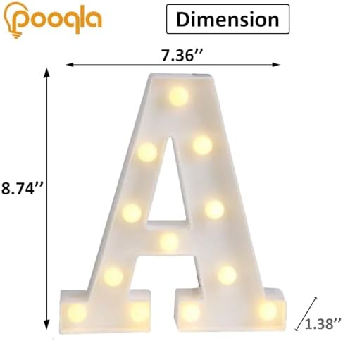 Pooqla LED Marquee Letter Lights Sign, Light Up Alphabet Letter for Home Party Wedding Decoration A - Image 4