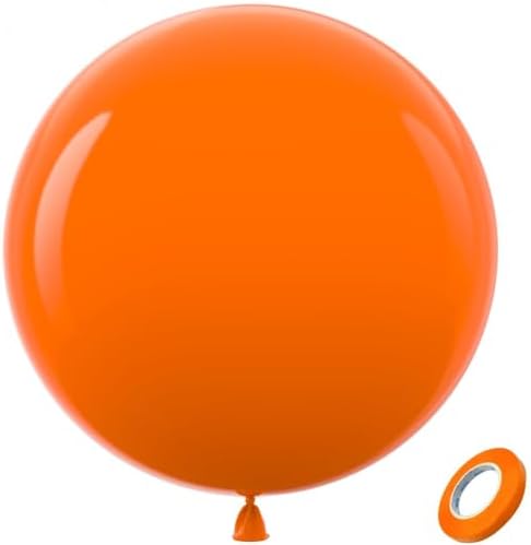 Bezente Orange Giant Latex Round Balloons 36 Inch 8 Pack by Bezente