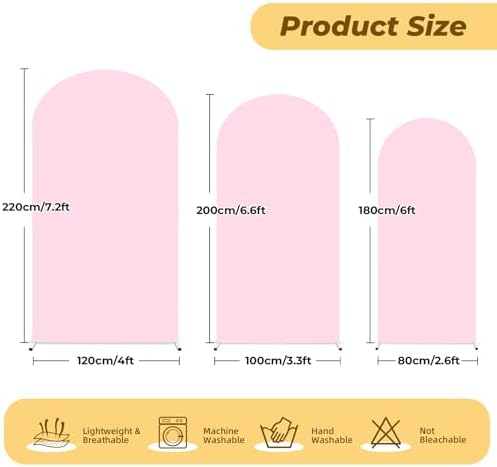 6.6 ft Arch Backdrop Cover Pink - Double-Sided Spandex Arch Covers Stretchy Backdrop for Balloon Arches Birthday Party Baby Shower Banquet Wedding Photo Background - Image 2