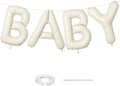40 Inch Beige BABY Balloon for Baby Shower, Large Cream White Baby Foil Balloons Letters with Ribbon, Neutral Ivory Alphabet Baby Mylar Balloon Banner Sign for Gender Reveal Backdrop Party Decorations by Lingqiang