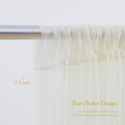 30×10ft Cream White Tulle Backdrop Curtain with Lights String for Parites, Sheer Photo Backdrop Curtains for Wedding Party Photography Background - Image 5