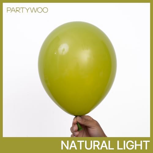 PartyWoo Sage Green Balloons 50pcs Olive Eucalyptus Dusty Green Boho Color - Image 2