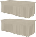 Smiry 2 Pack Spandex Elastic Fitted Table Cloth Skirt for 6FT Table by Smiry