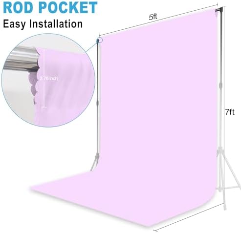 Light Purple Photography Backdrop for Photoshoot, Fabric, 5x7 FT - Image 2