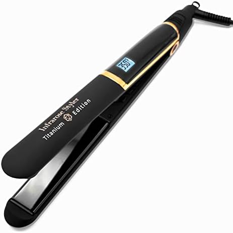 SRI Infrarose Titanium Styler – Professional Flat Iron with Floating Plates to Reduce Pulling – Hair Straightener for Curly, Damaged, Fine Hair, All Hair Types – Durable Design. by SkinResearchInstitute