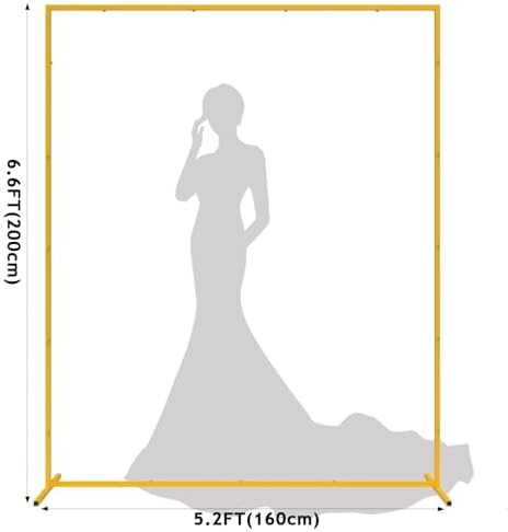 Wokceer Backdrop Stand Square Wedding Arch 6.6FT x 5.2FT Gold Metal Balloon Arch Backdrop Stand for Wedding Ceremony Birthday Party Baby Shower Photo Booth Background Decor - Image 2