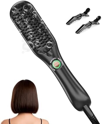 LANDOT Ceramic mini Hair Straightening Brush - Dual Voltage Hot Comb Travel by LANDOT