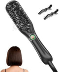 LANDOT Ceramic mini Hair Straightening Brush - Dual Voltage Hot Comb Travel by LANDOT