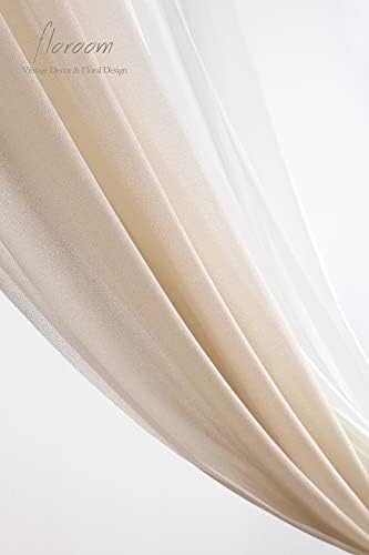 Floroom Wedding Arch Draping Fabric 3 Panels 20Ft Chiffon Fabric Drapes Arbor Drapery Wedding Ceremony Reception Swag Decorations (Nude +Cream +White) - Image 5