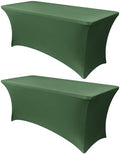 Obstal 6ft Blackish Green Stretch Spandex Table Cover, 2 Pack by Obstal