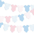 Pre-Strung Boy Bodysuit Decoration Banner, Baby Shower Sign,Blue Jean Baby Shower Decor Bunting Girl Blue & Pink by Unknown
