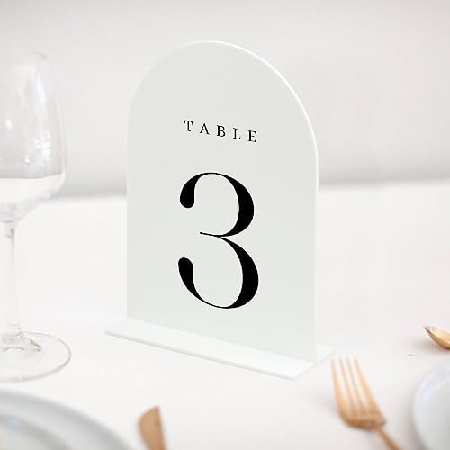 White Arch Table Numbers for Wedding, 15 Pack 5"x7" White Arch Acrylic Table Numbers 1-15 with stand, Perfect for Wedding Event Reception - Image 5