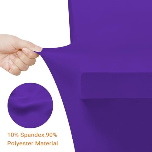 Eurmax USA 2-Pack Spandex Table Cover 6 ft. Fitted 30+ Colors Polyester Tablecloth Stretch Spandex Table Cover-Table Toppers,6 FT Table Cover Open Back (Purple) - Image 6