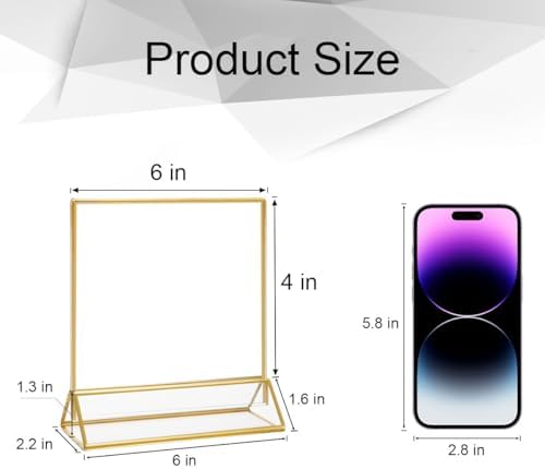 NIUBEE 4x6 Acrylic Sign Holder, Picture Frame, Wedding Table Numbers, 6pack - Image 2