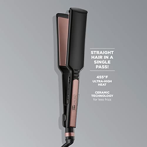 Infiniti PRO CONAIR Rose Gold Ceramic Flat Iron Hair Straightener, 1 3/4-Inch Flat Iron with Extra-Long Plates, Including a Floating Plate, Advanced Heat Technology, Black - Image 4