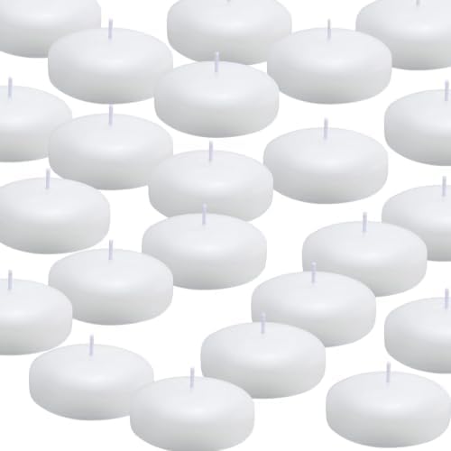 Tuyai Set of 48 Floating Candles, 3 inch White Burning Candles by Unknown