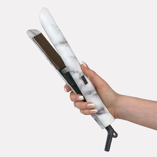 Aria Beauty 1" Infrared Marble Digital Straightener, Aria Beauty Flat Iron with Ionic Technology, Negative Ions Reduce Frizz, 3 Year Warranty - Image 6