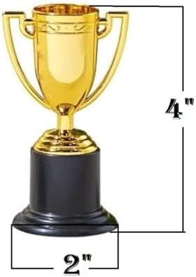 ZUGAR LAND Small Gold Trophies - Pack. (4") Plastic. Bulk Mini Trophy Cups. Great Olympic/Sports Participation Event Tournaments and Competitions Party Favors Themed Decoration - Image 4